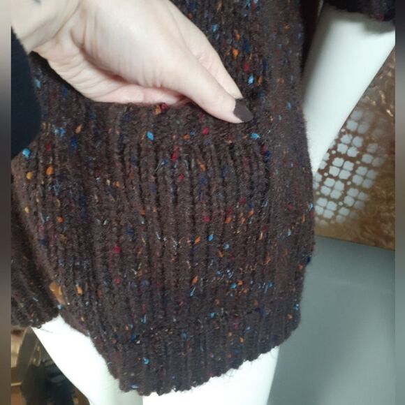 Zara Nwt Chunky Brown Speckled Sweater - Picture 11 of 15